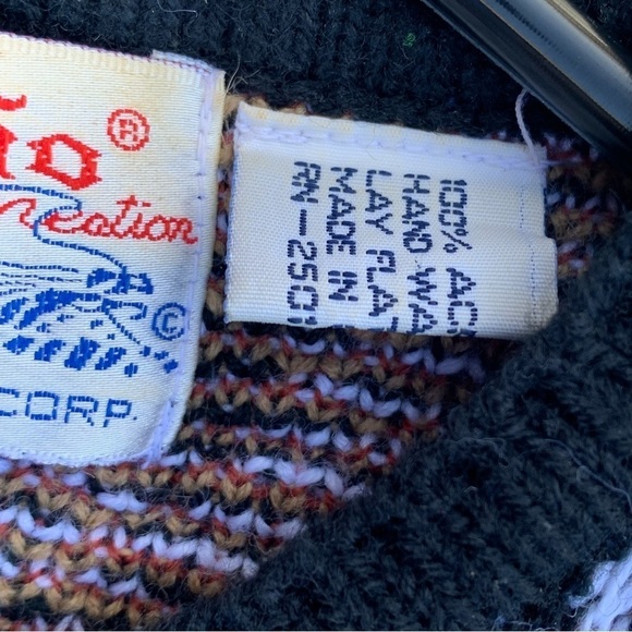 Vintage Plaid Cardigan Sweater Tally-Ho XL - Picture 5 of 6